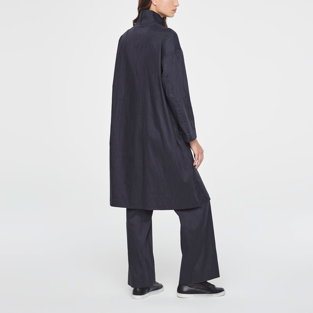Sarah Pacini LINEN OVERCOAT Back view