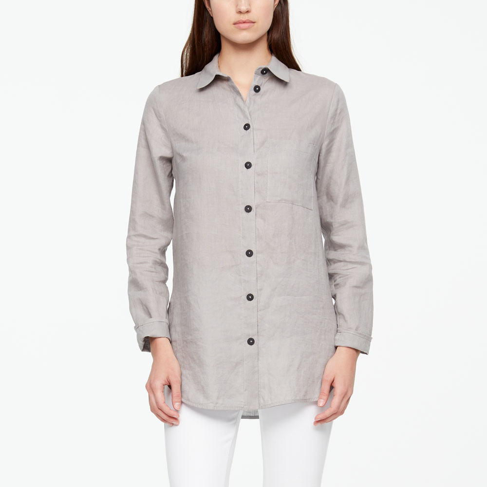Sarah Pacini ZEITLOSES LEINEN SHIRT Vorne