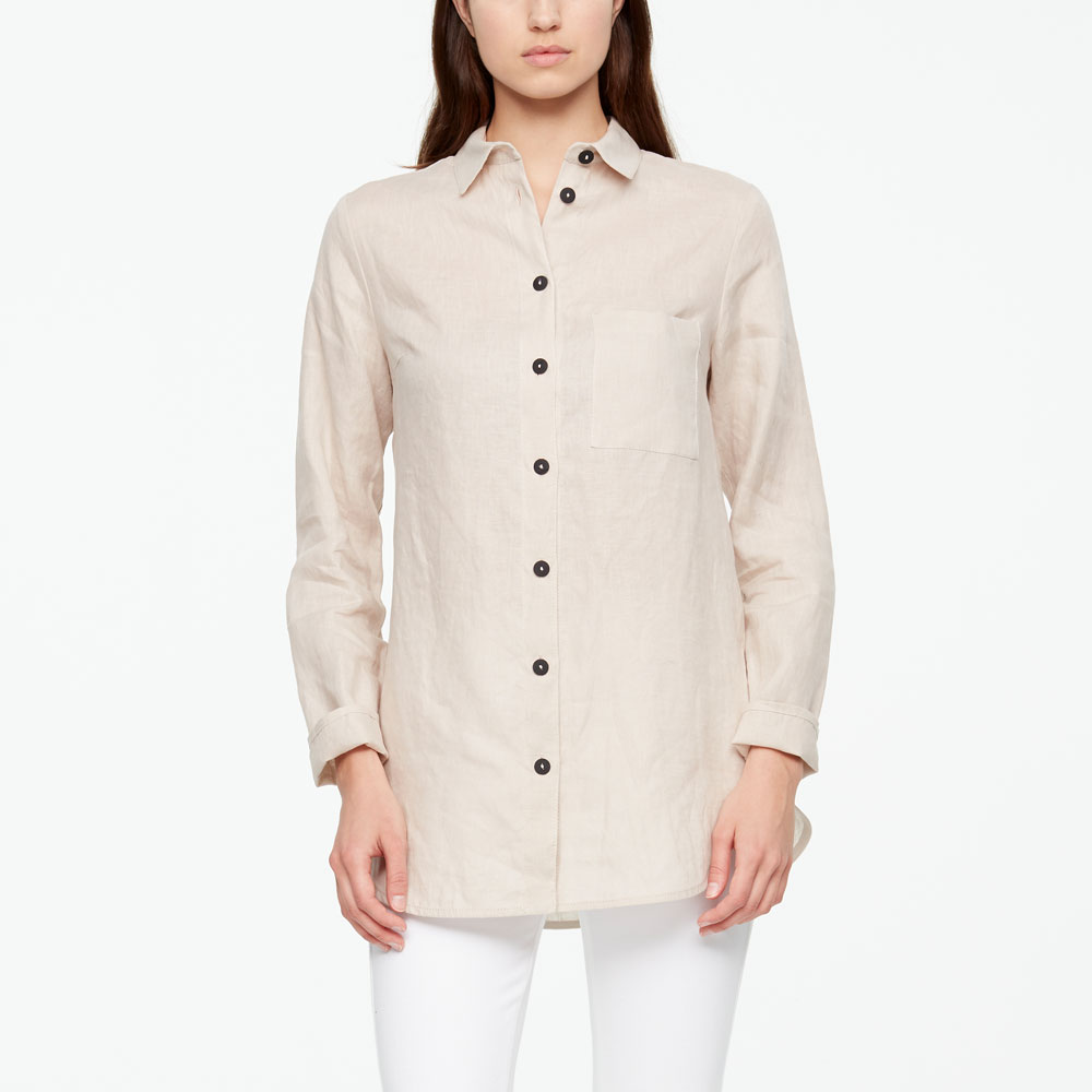 Sarah Pacini ZEITLOSES LEINEN SHIRT Vorne