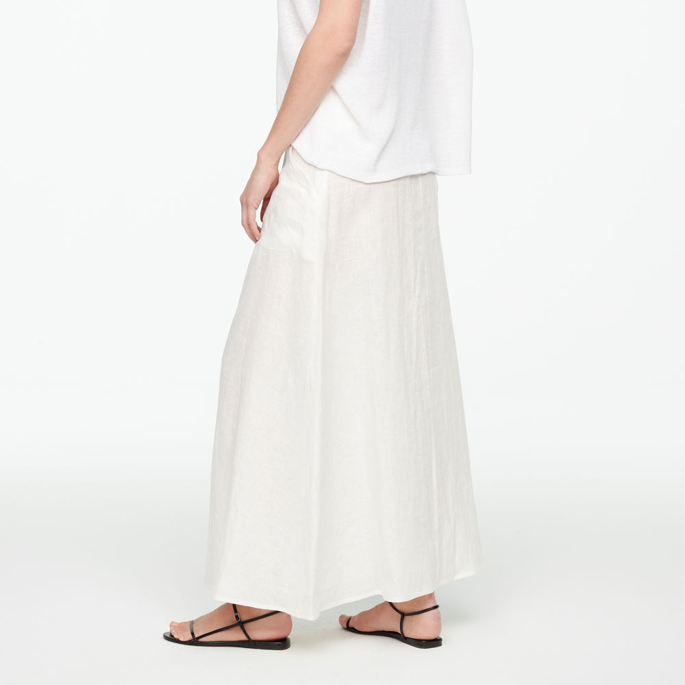 Sarah Pacini MAXI LINEN WRAP SKIRT Back view