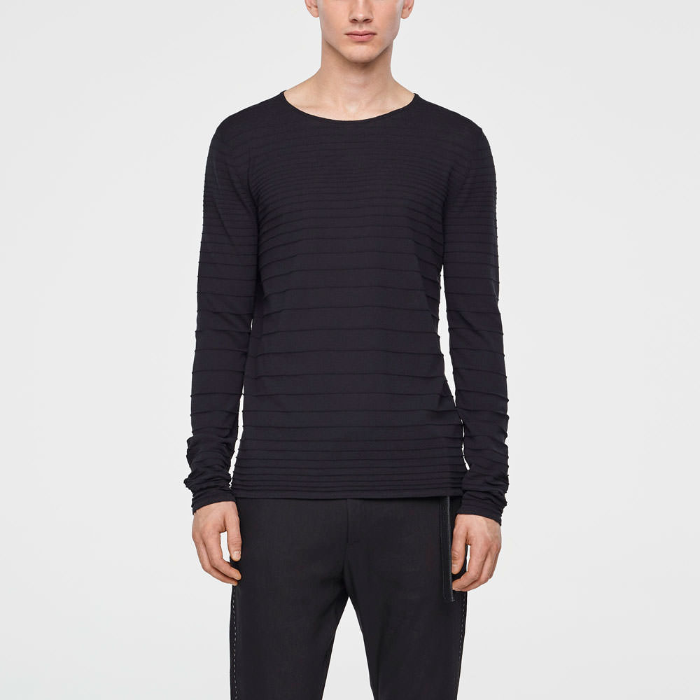 Sarah Pacini PULL EN COTON - RAYURES EN RELIEF De face