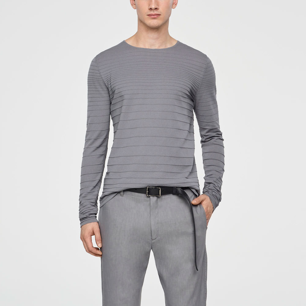 Sarah Pacini PULL EN COTON - RAYURES EN RELIEF De face
