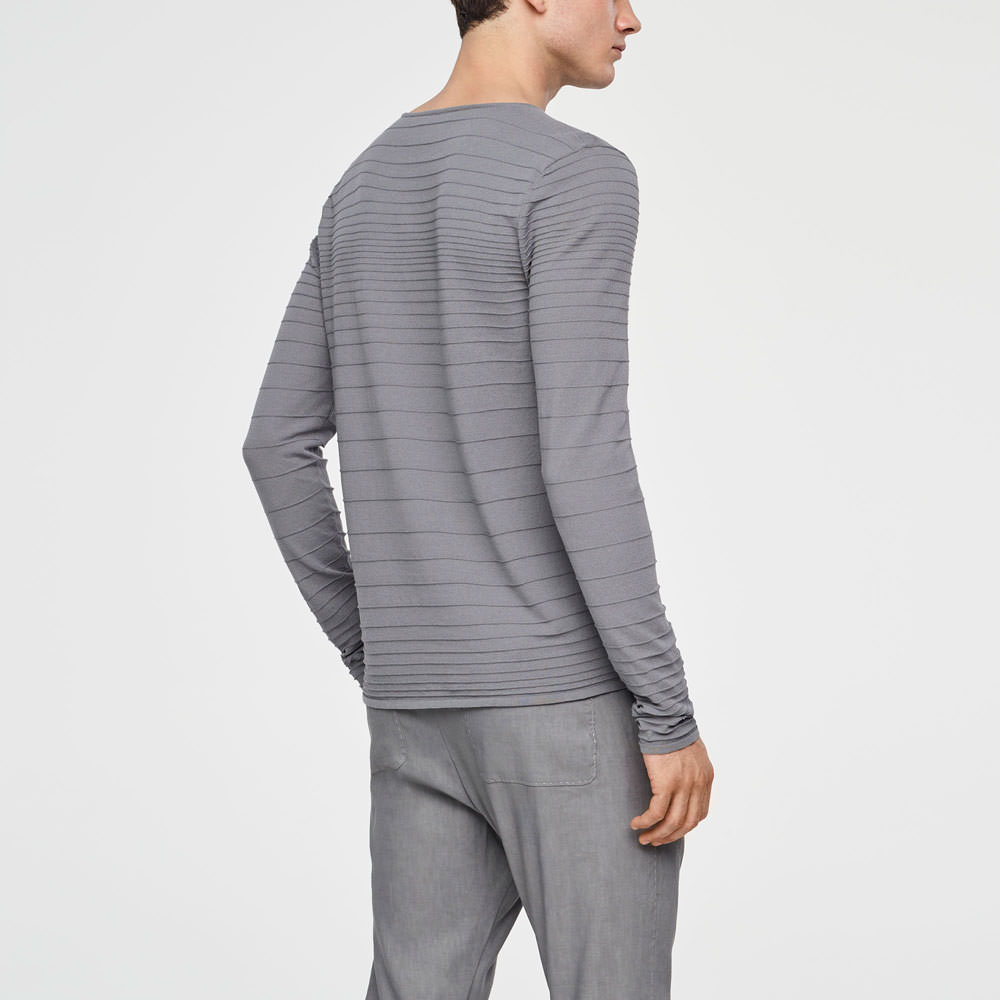 Sarah Pacini PULL EN COTON - RAYURES EN RELIEF Derrière