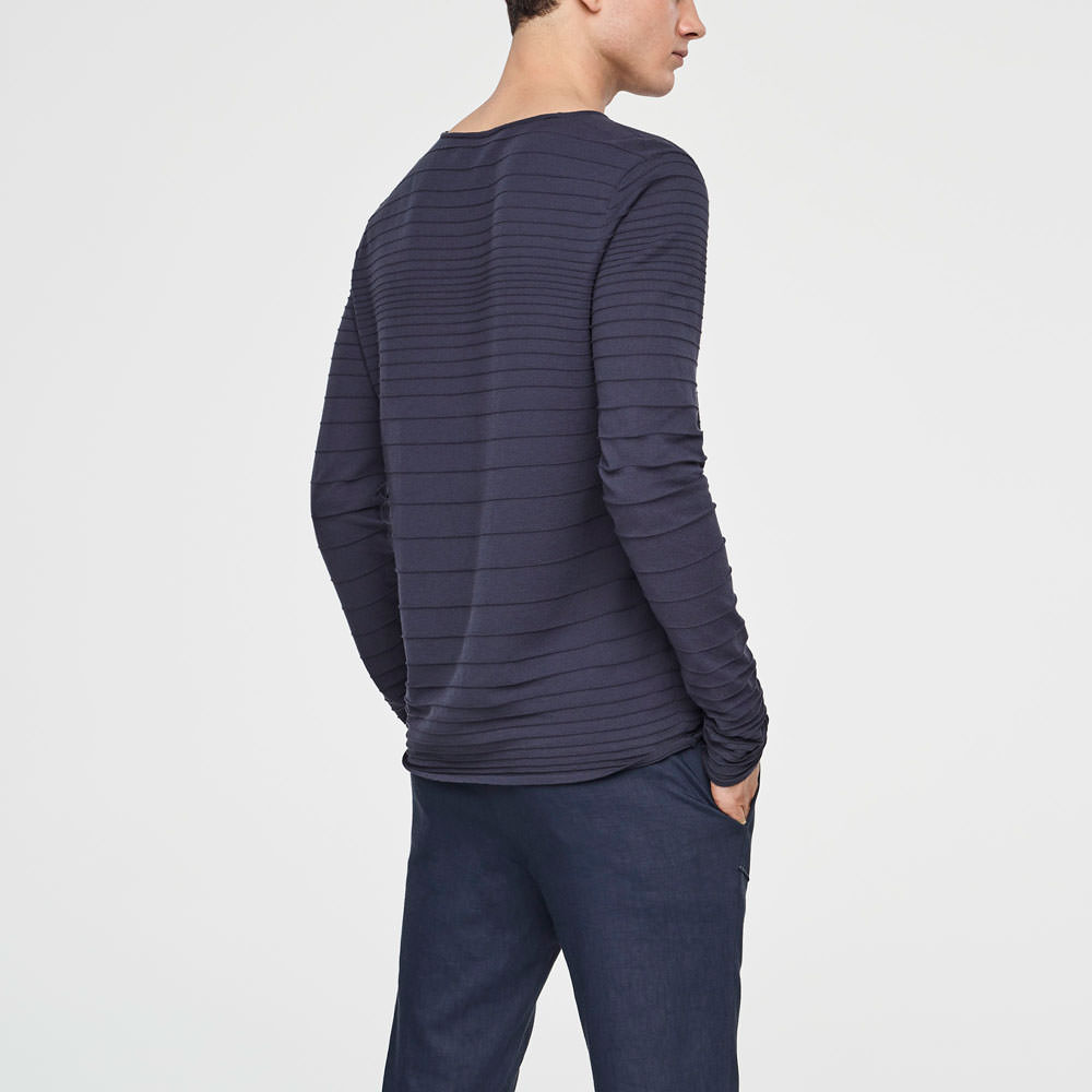 Sarah Pacini PULL EN COTON - RAYURES EN RELIEF Derrière