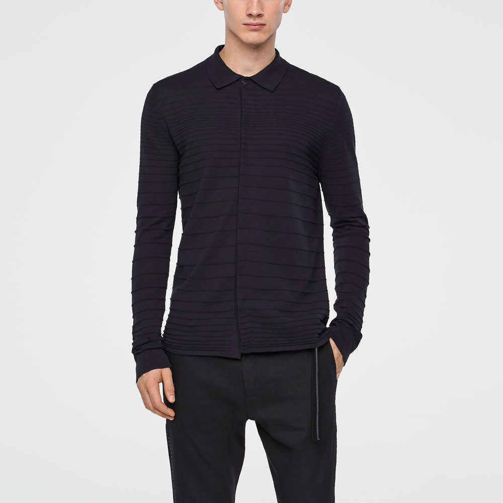 Sarah Pacini CHEMISE EN MAILLE - RAYURES EN RELIEF De face