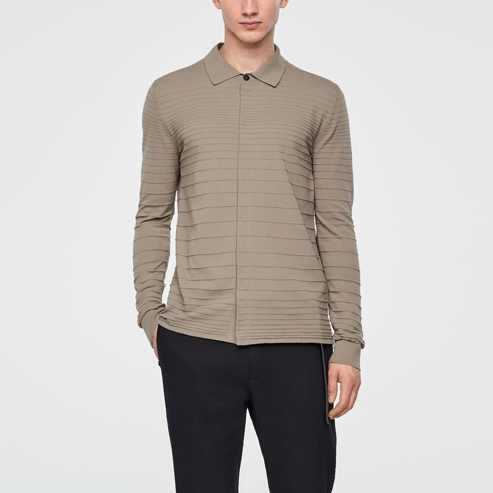 Sarah Pacini CHEMISE EN MAILLE - RAYURES EN RELIEF De face