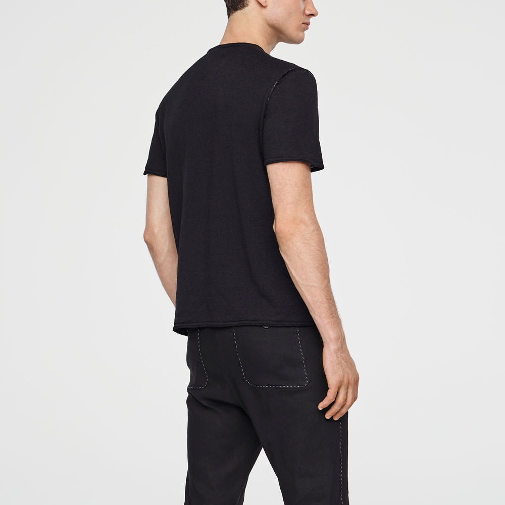 Sarah Pacini LEINENPULLOVER – KURZARM Rück