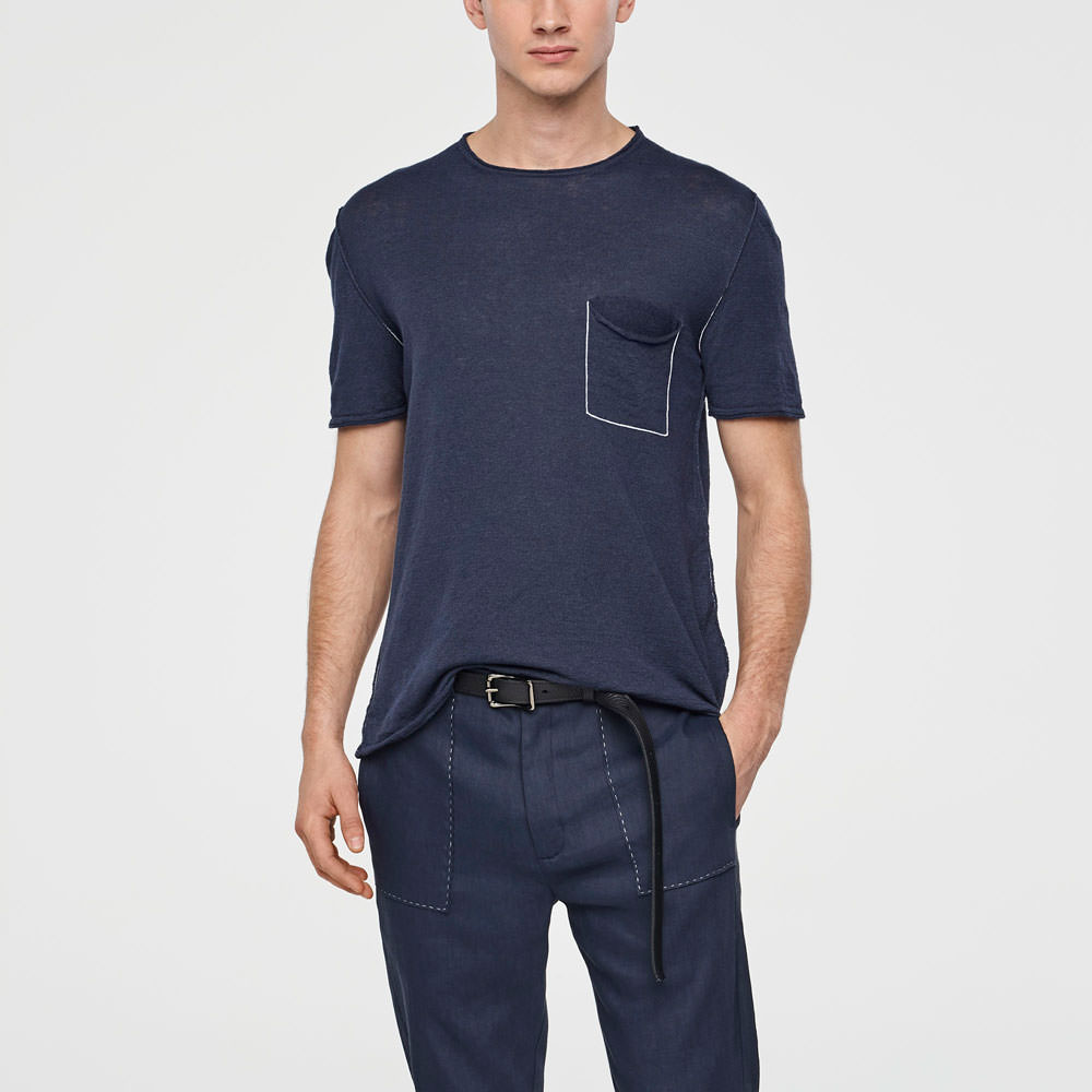 Sarah Pacini PULL EN LIN - MANCHES COURTES De face