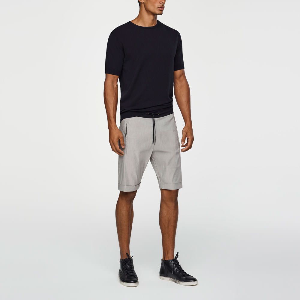 Sarah Pacini BERMUDA EN LIN STRETCH De face
