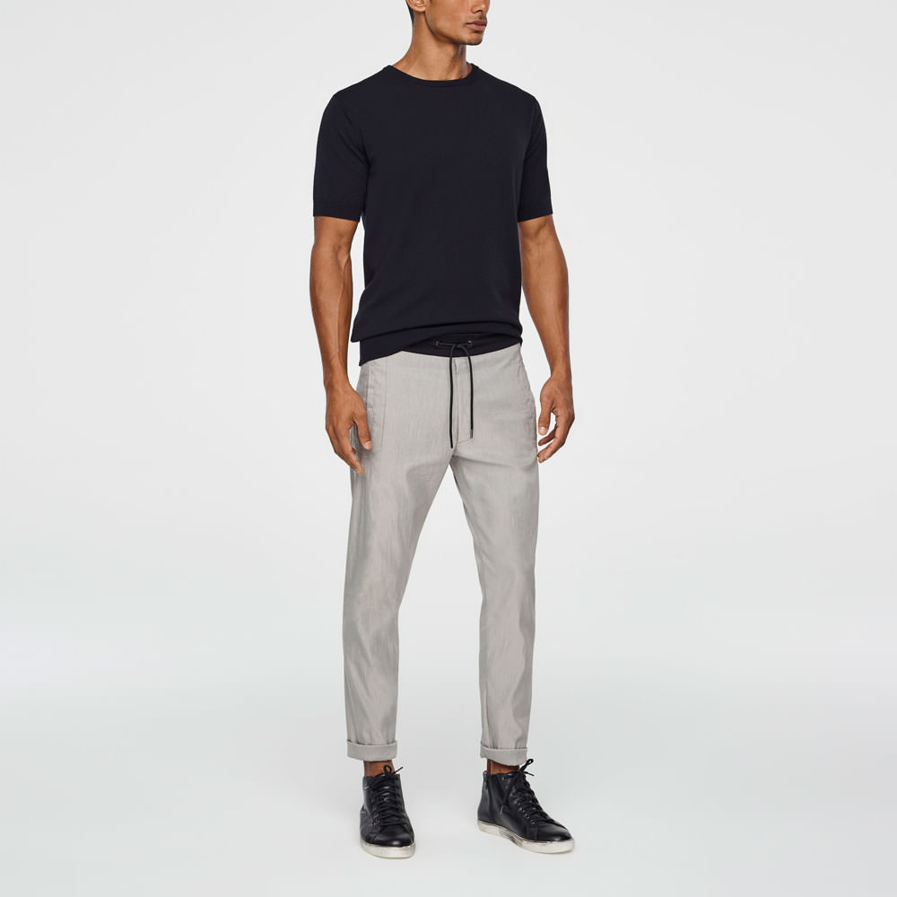 Sarah Pacini PANTALON LIN STRETCH - CORDON AJUSTABLE De face