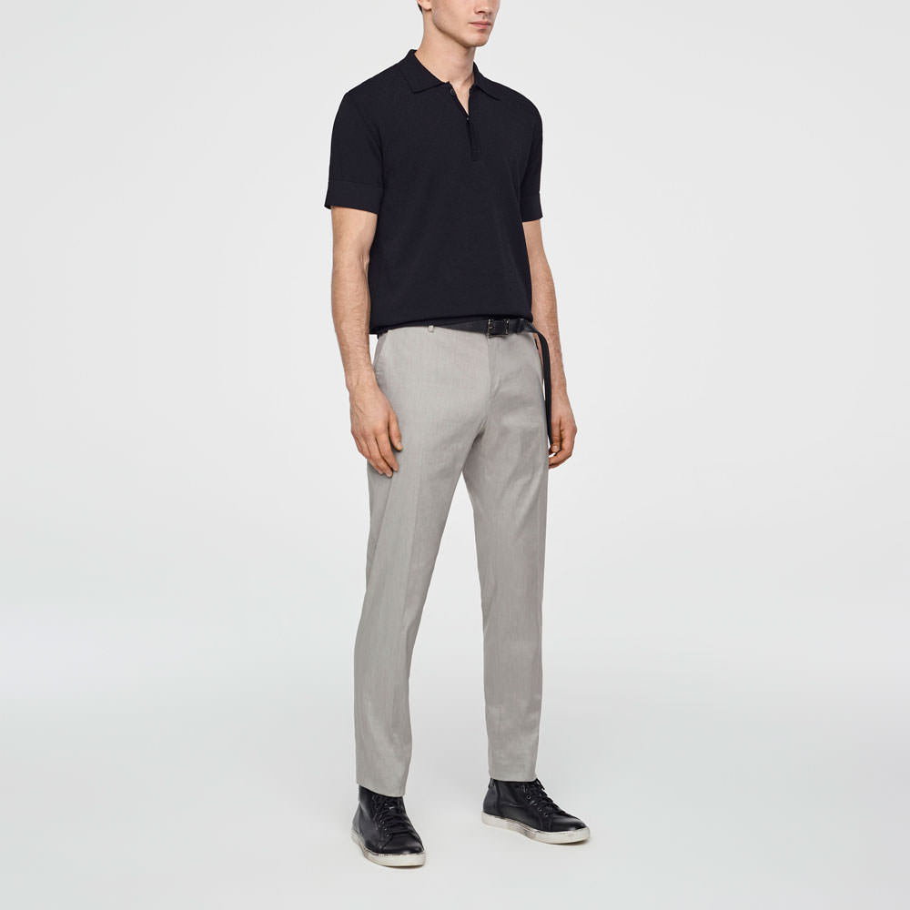 Sarah Pacini PANTALON LIN STRETCH - POCHES ZIPPÉES De face