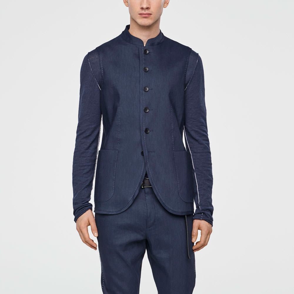 Sarah Pacini VESTE LIN STRETCH - SANS MANCHE De face