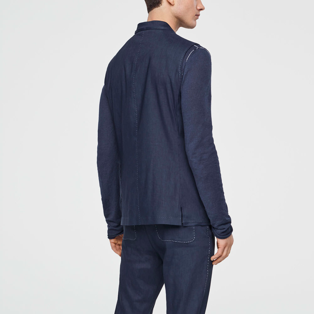 Sarah Pacini VESTE LIN STRETCH - SANS MANCHE Derrière