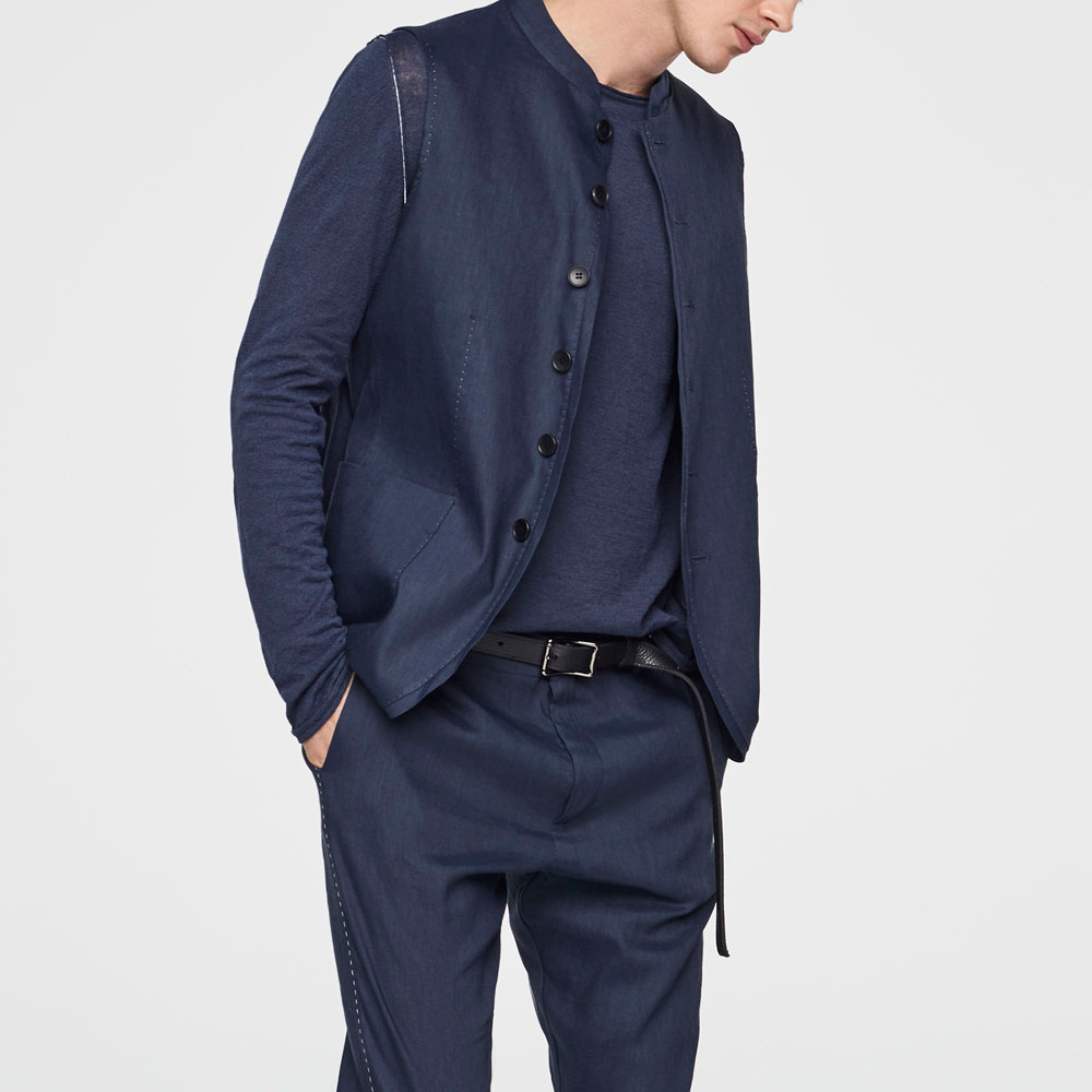 Sarah Pacini VESTE LIN STRETCH - SANS MANCHE Mixé