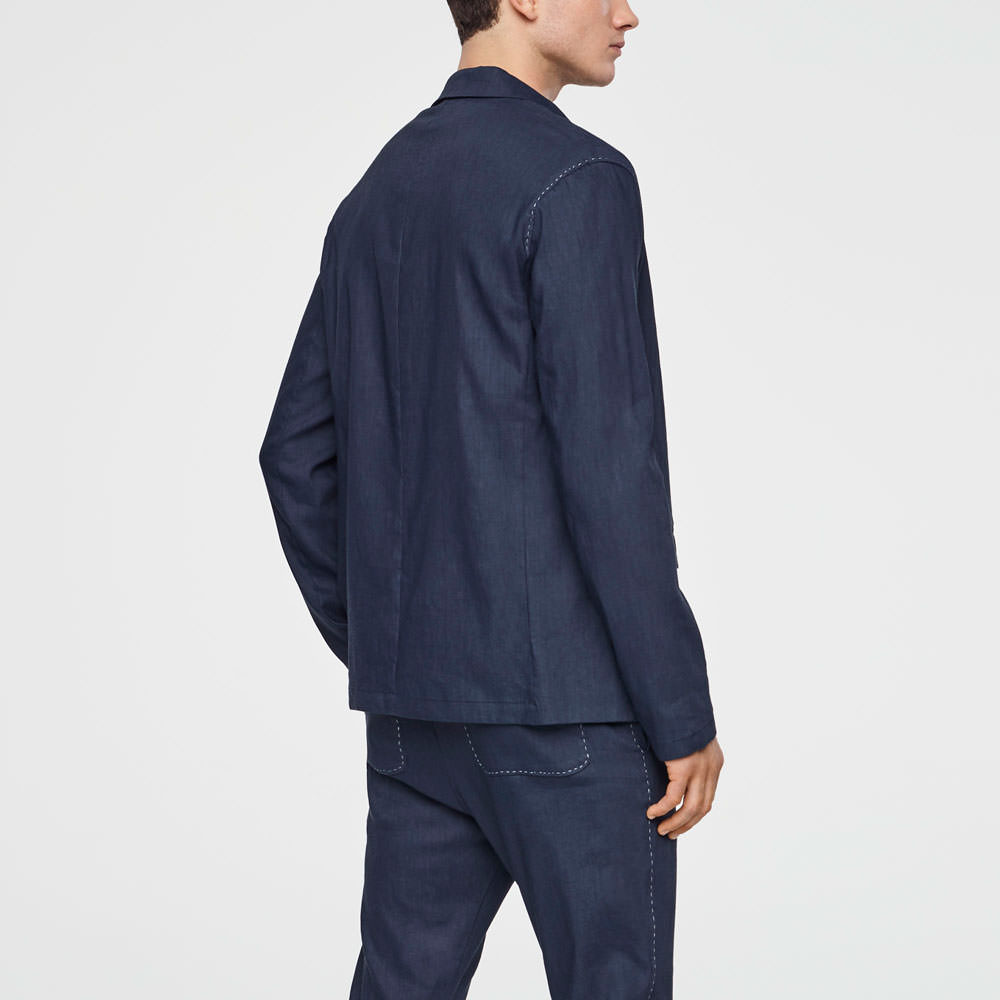 Sarah Pacini VESTE LIN STRETCH - COL BOUTONNÉ Derrière