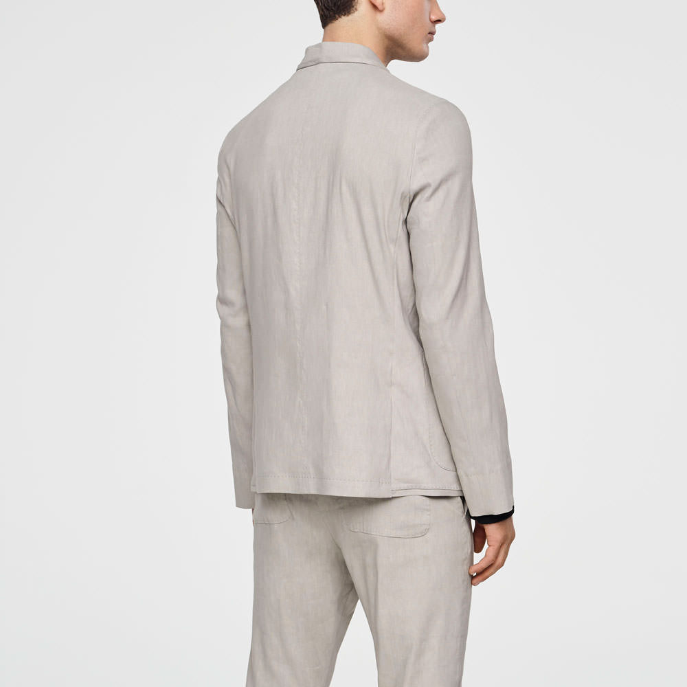 Sarah Pacini VESTE LIN STRETCH - COL MANDARIN Derrière