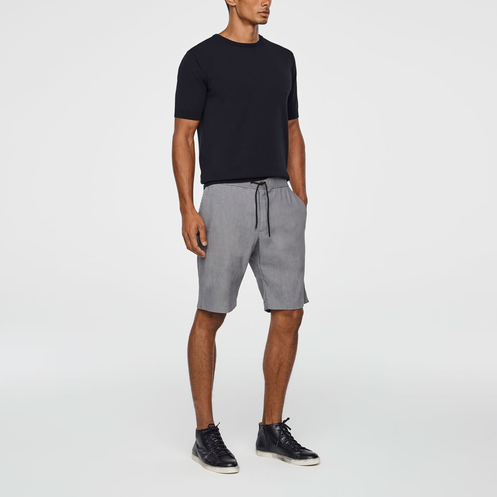 Sarah Pacini BERMUDA EN LIN STRETCH De face