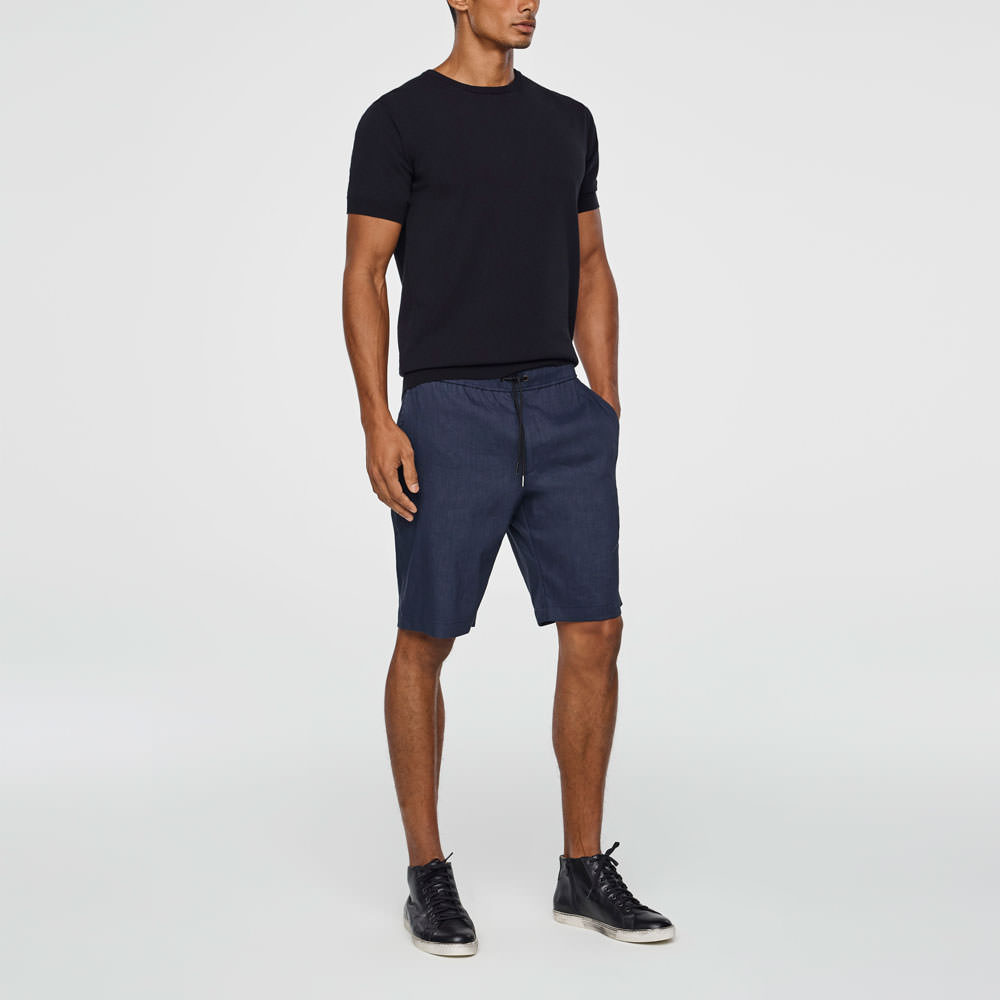 Sarah Pacini BERMUDA EN LIN STRETCH De face