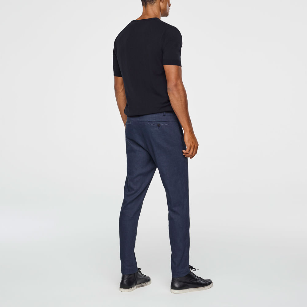 Sarah Pacini PANTALON LIN STRETCH - POCHES PLAQUÉES Derrière