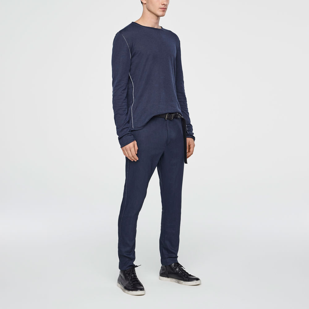 Sarah Pacini PANTALON LIN STRETCH - DÉTAILS STREETWEAR De face