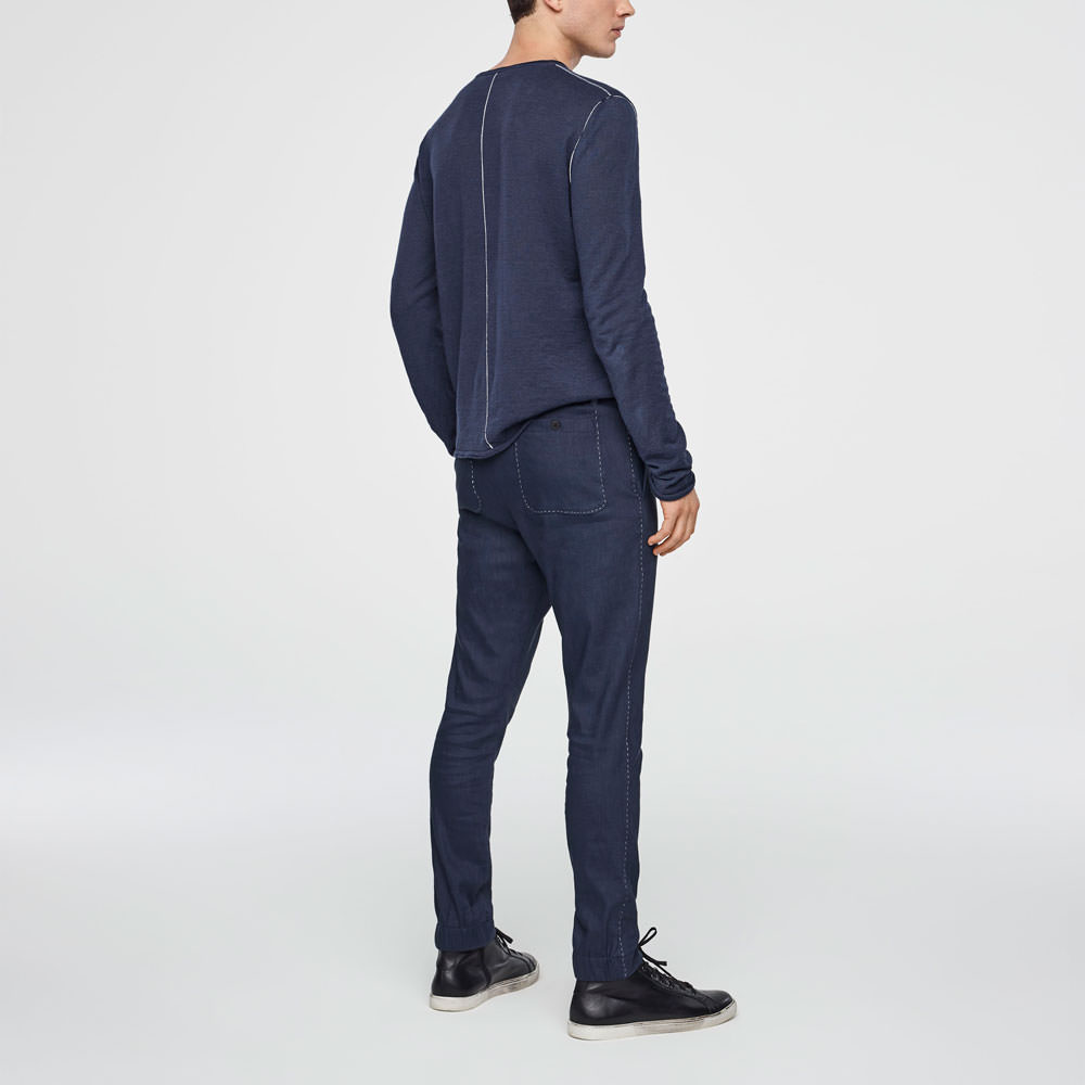 Sarah Pacini PANTALON LIN STRETCH - DÉTAILS STREETWEAR Derrière