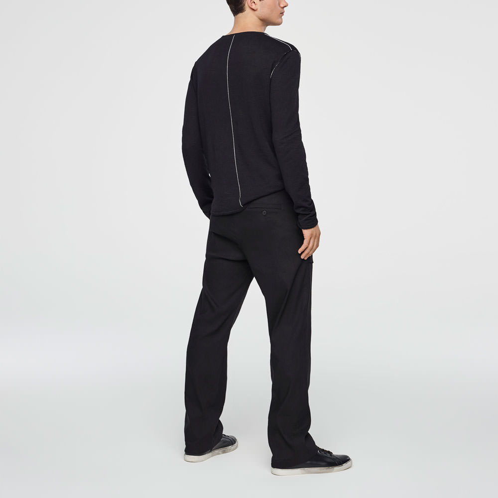 Sarah Pacini PANTALON LIN STRETCH - JAMBE LARGE Derrière