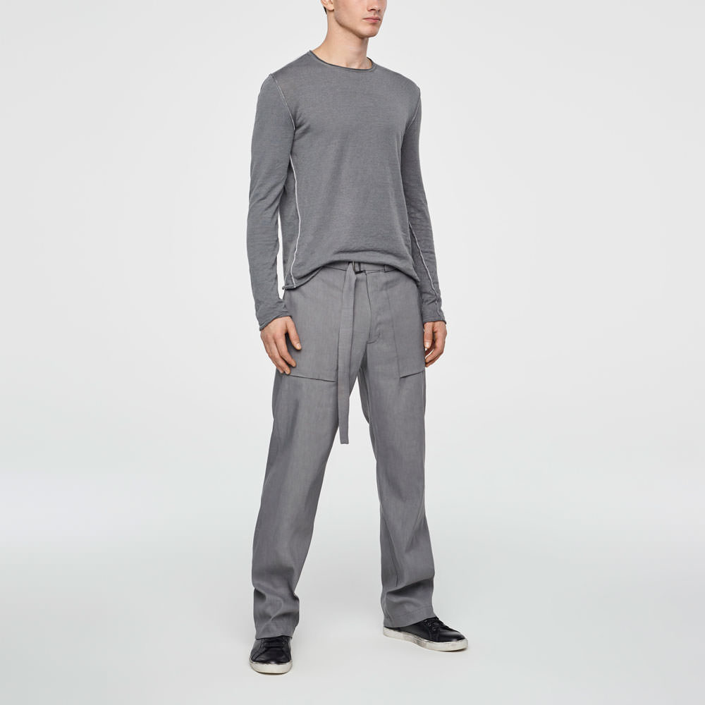 Sarah Pacini PANTALON LIN STRETCH - JAMBE LARGE De face