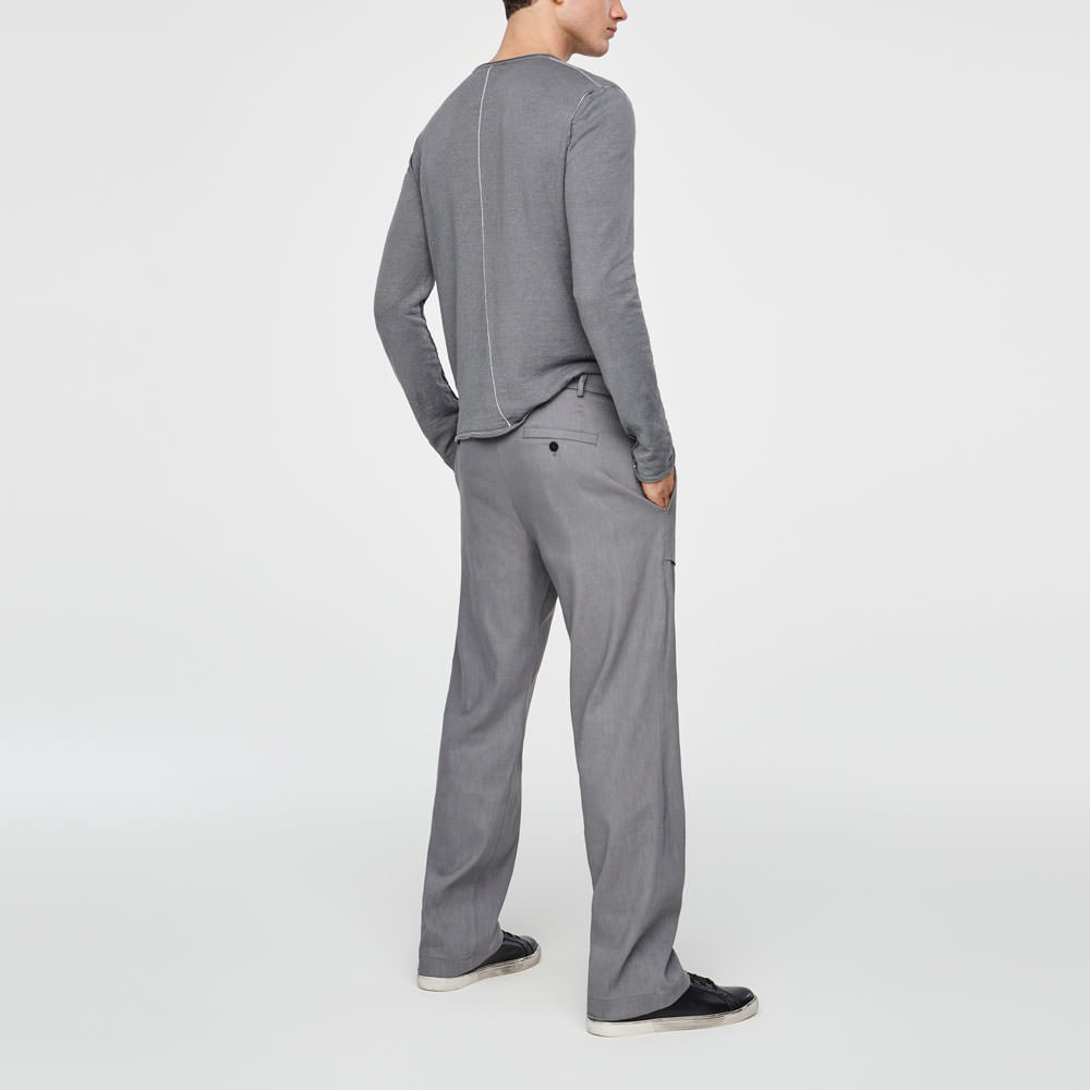 Sarah Pacini PANTALON LIN STRETCH - JAMBE LARGE Derrière