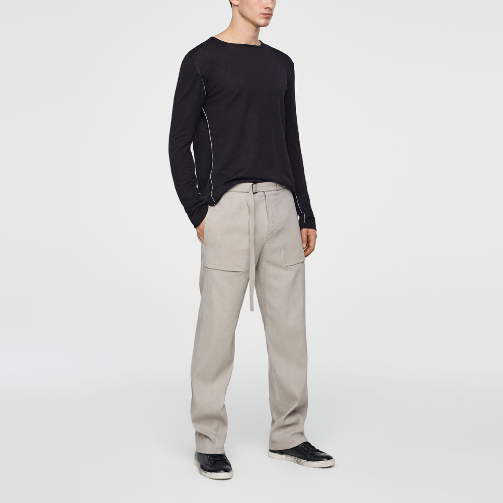 Sarah Pacini PANTALON LIN STRETCH - JAMBE LARGE De face