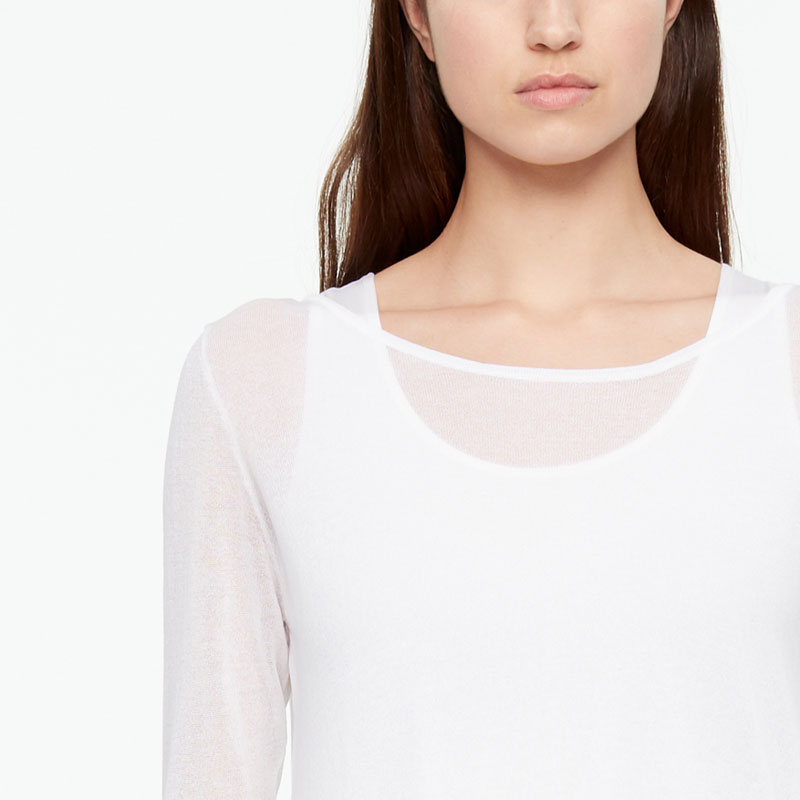 Sarah Pacini COTTON VEIL SWEATER - 3/4 SLEEVES Front