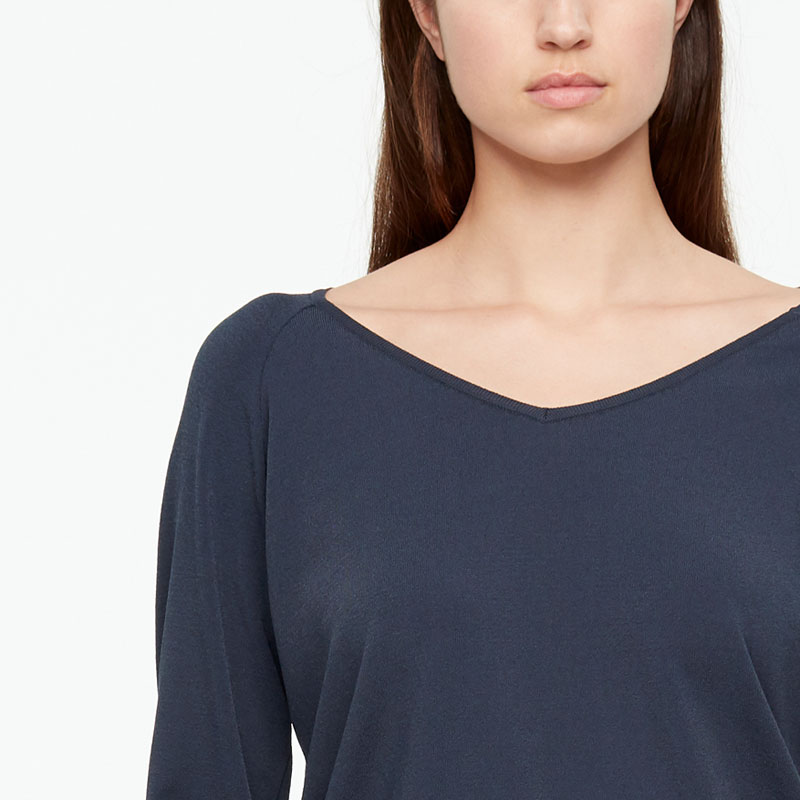 Sarah Pacini SUMMER SWEATER - SHOULDER SLIT Front