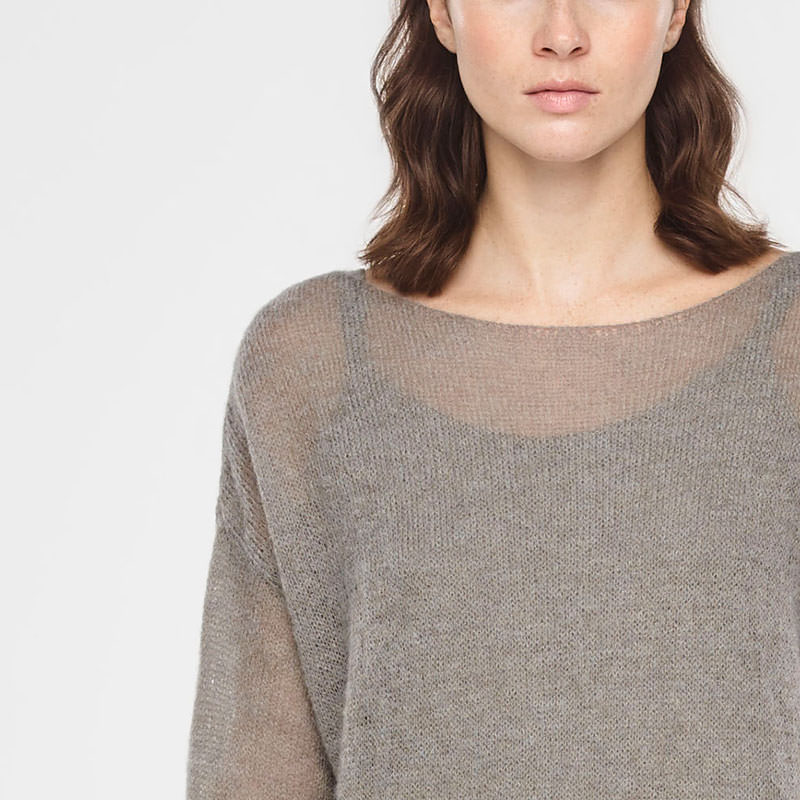 Sarah Pacini ULTRA-LIGHT MOHAIR SWEATER WITH POCKETS Front