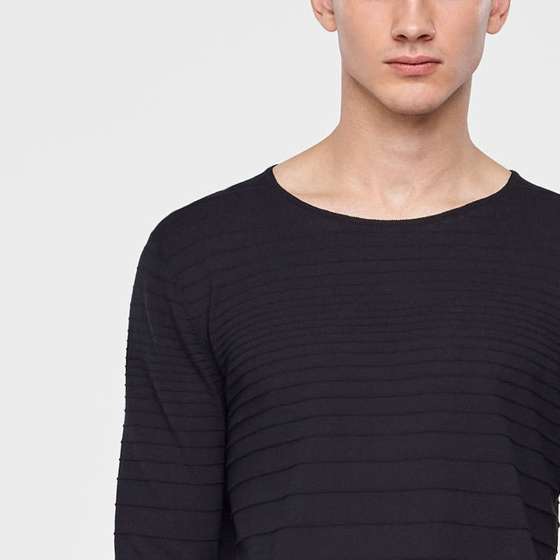 Sarah Pacini PULL EN COTON - RAYURES EN RELIEF De face