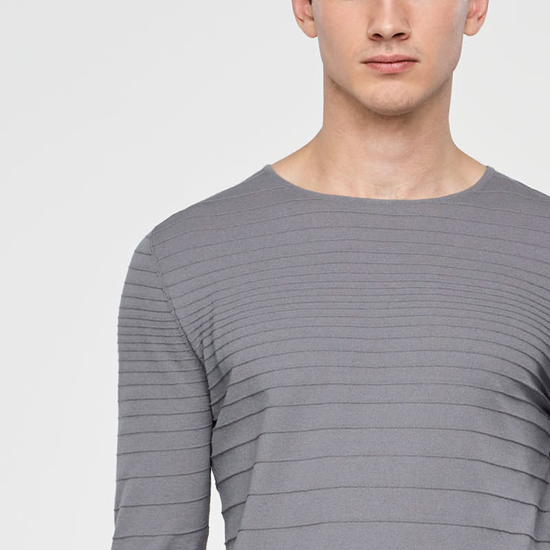 Sarah Pacini STRIPED COTTON SWEATER Front
