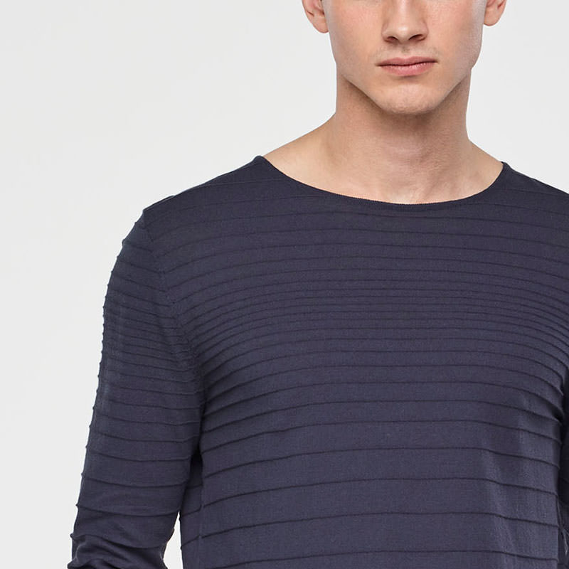 Sarah Pacini PULL EN COTON - RAYURES EN RELIEF De face
