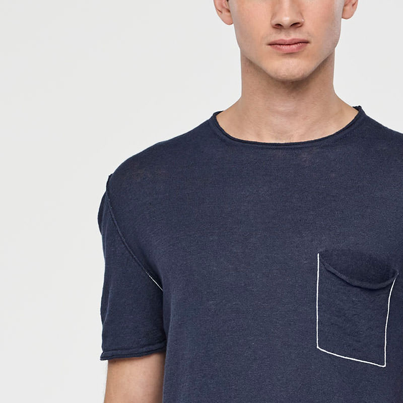 Sarah Pacini PULL EN LIN - MANCHES COURTES De face