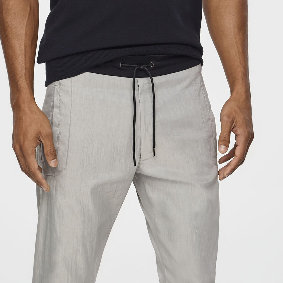 Sarah Pacini PANTALON LIN STRETCH - CORDON AJUSTABLE De face