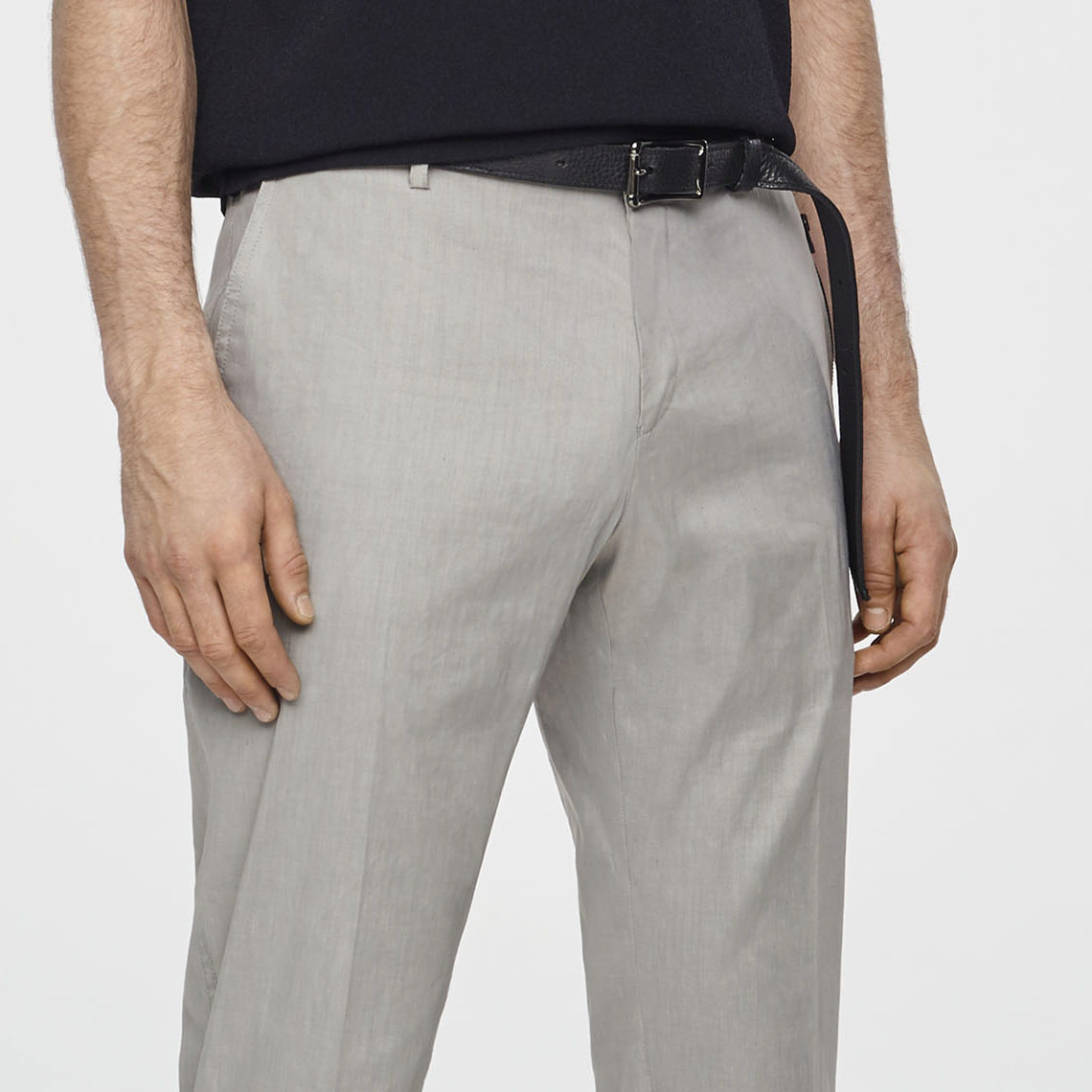 Sarah Pacini PANTALON LIN STRETCH - POCHES ZIPPÉES De face