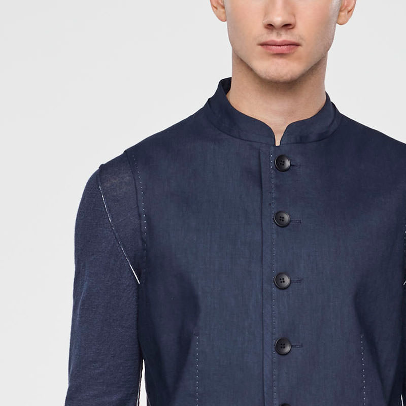 Sarah Pacini VESTE LIN STRETCH - SANS MANCHE De face