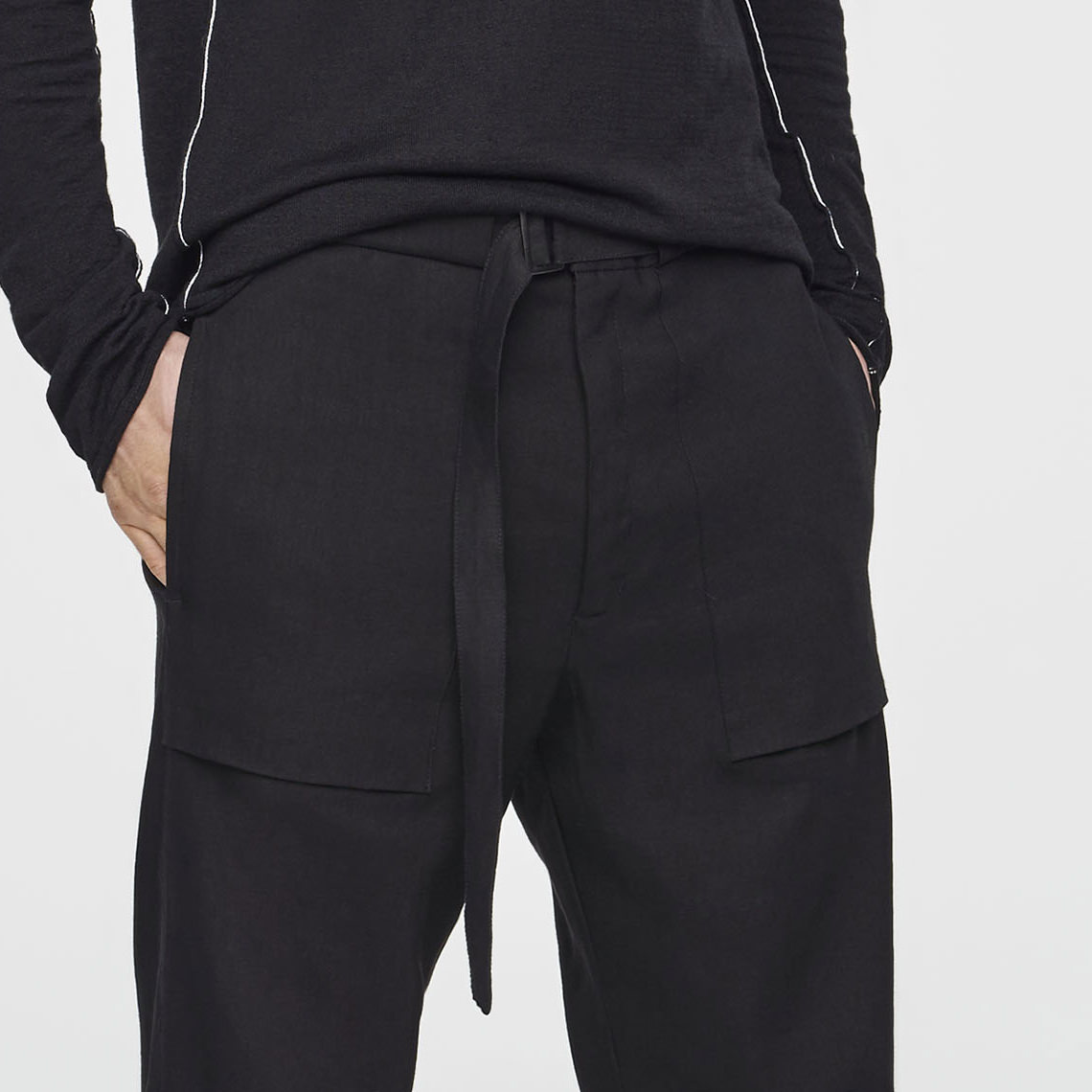 Sarah Pacini PANTALON LIN STRETCH - JAMBE LARGE De face