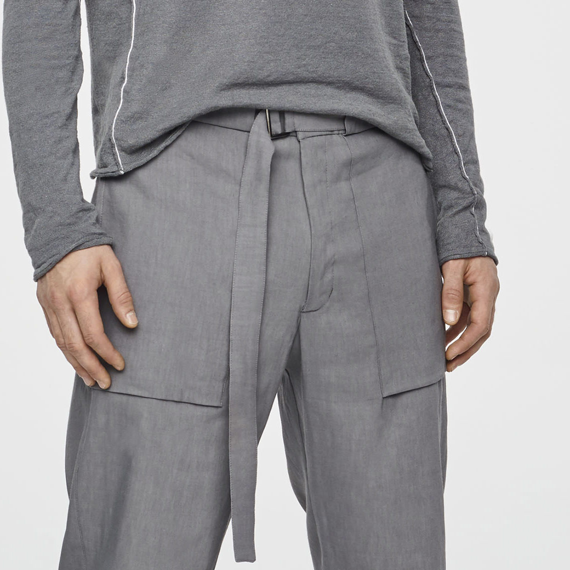 Sarah Pacini PANTALON LIN STRETCH - JAMBE LARGE De face