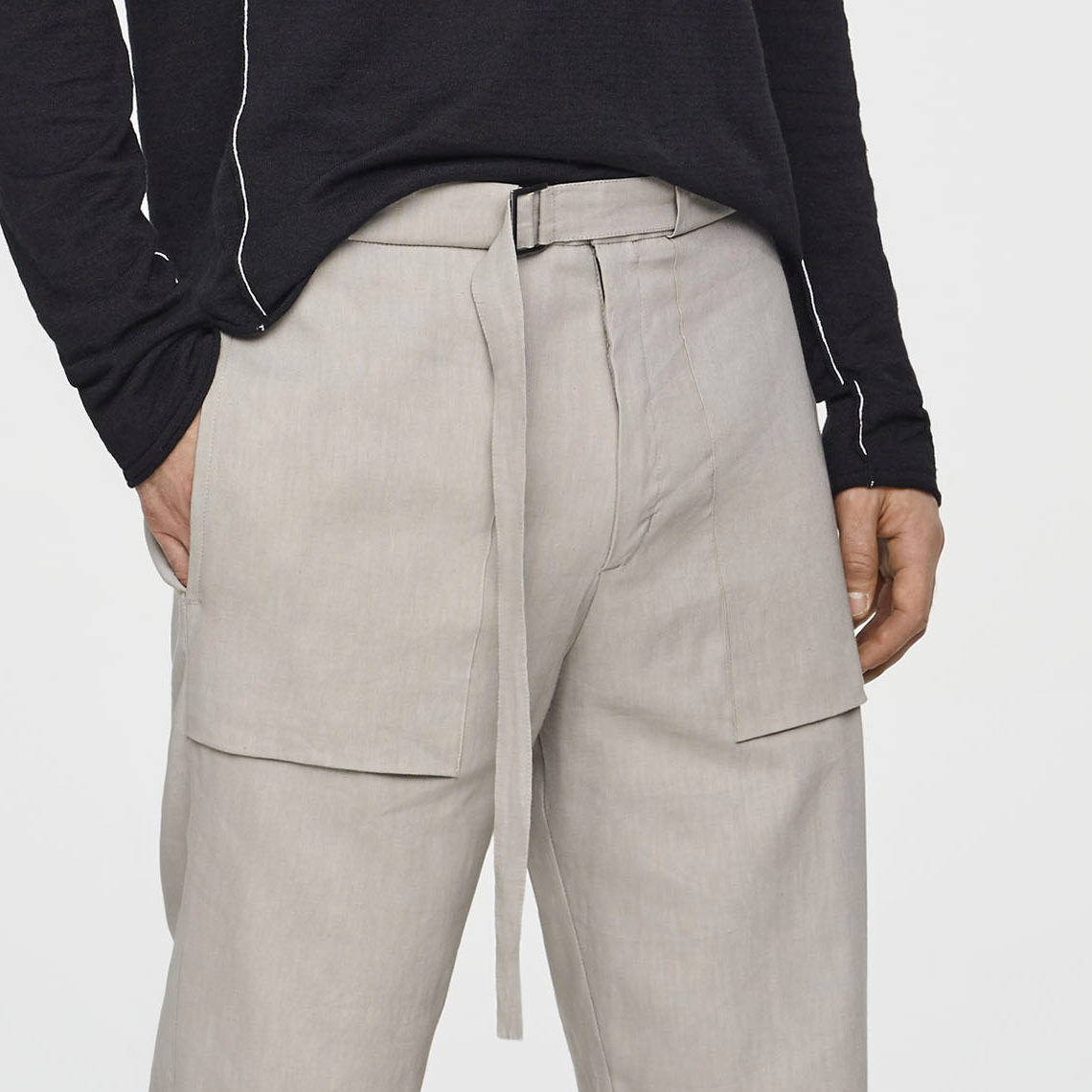 Sarah Pacini PANTALON LIN STRETCH - JAMBE LARGE De face