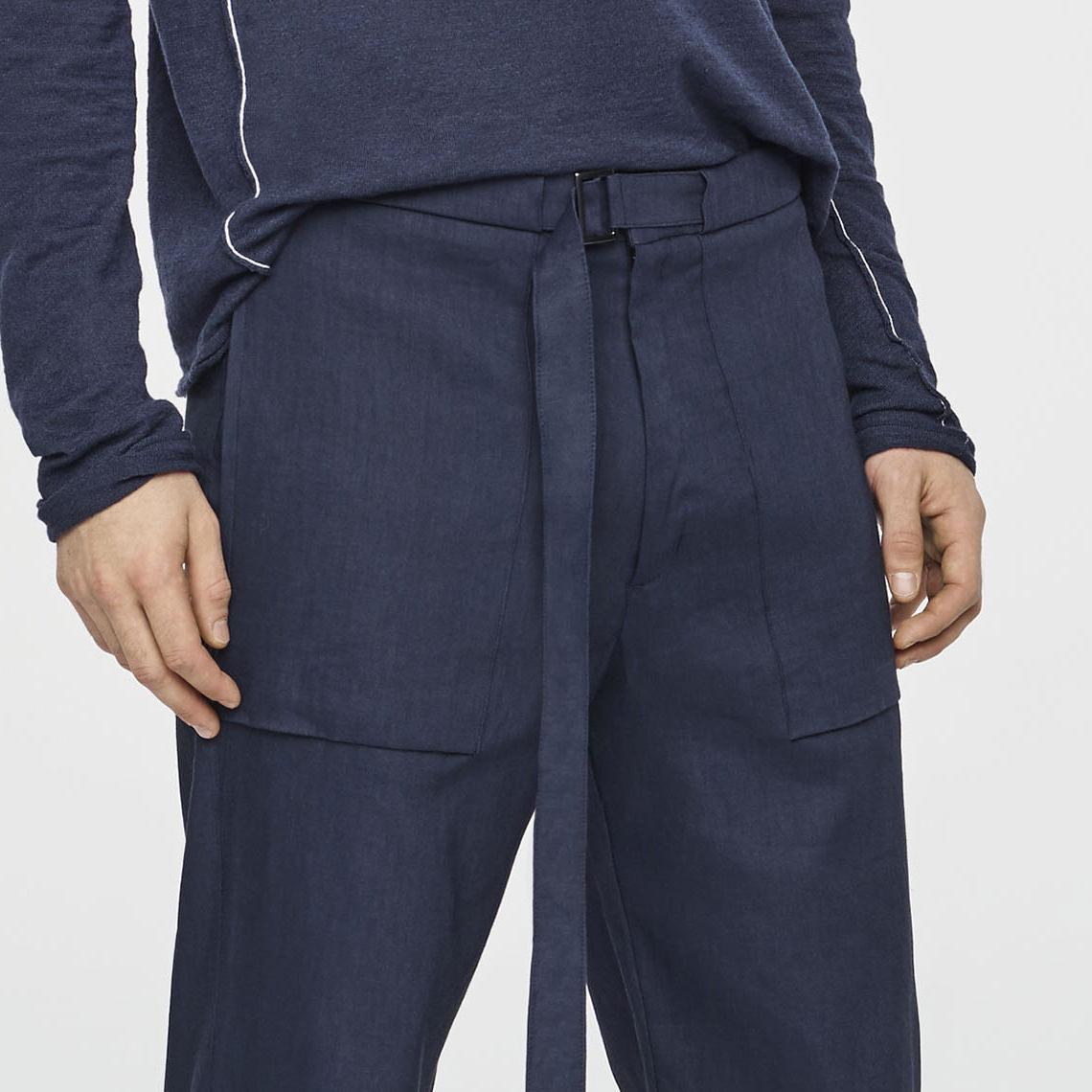 Sarah Pacini PANTALON LIN STRETCH - JAMBE LARGE De face