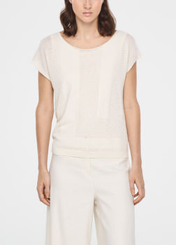Sarah Pacini PULL COL BATEAU - MOTIF PERFORÉ De face