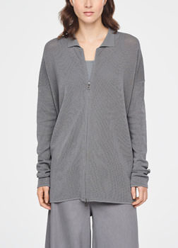 Sarah Pacini LONG PERFORATED CARDIGAN Front