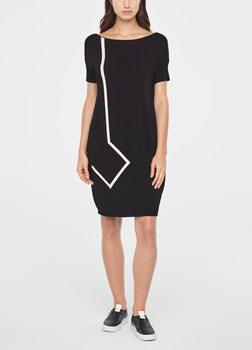 Sarah Pacini ROBE MANCHE COURTE - DEUX TONS De face
