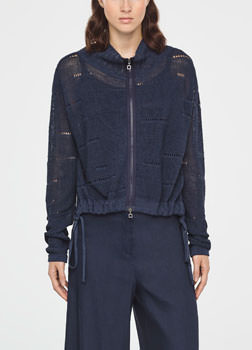 Sarah Pacini CROCHET LINEN CARDIGAN Front