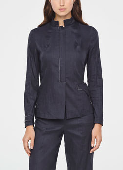 Sarah Pacini VESTE EN LIN - SURPIQURES De face
