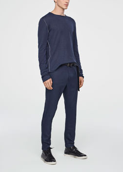 Sarah Pacini STRETCH-LINEN PANTS - STREETWEAR DETAILS Front
