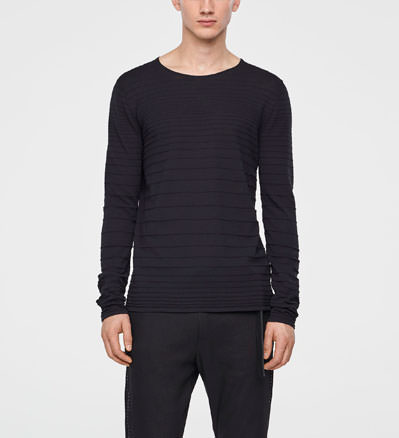 Sarah Pacini PULL EN COTON - RAYURES EN RELIEF De face
